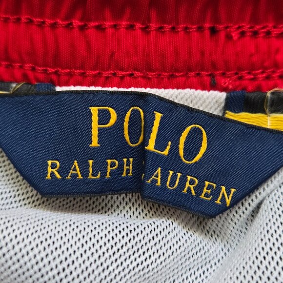 Polo Ralph Lauren Black Swim Trunks Men Red Pony Mesh Lined Drawstring Resort L - Picture 5 of 7